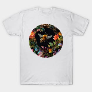 Save The Bees Pretty Honeybee and Flowers T-Shirt